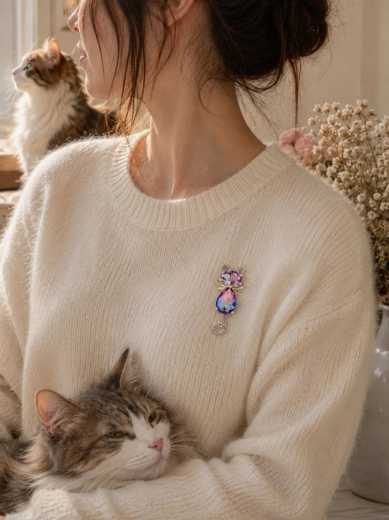 Cat Mom Brooch
