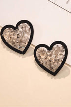 Crystal Crush Heart Earrings pair flat lay