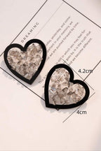 Crystal Crush Heart Earrings size 4.2 x 4 cm