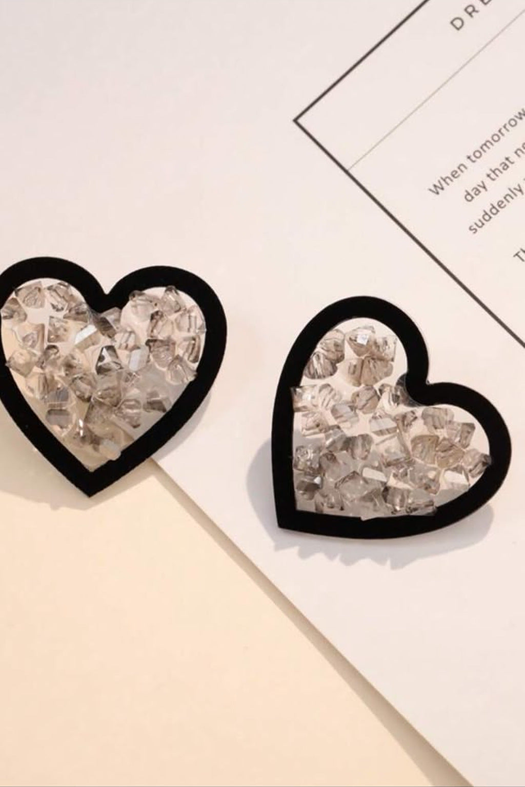 Crystal Crush Heart Earrings close-up