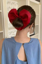 Big Heart Scrunchie worn on a bun