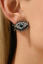 Lash Eye Studs worn, close-up