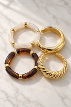 Caramel Swirl Chunky Bangle Set flat lay