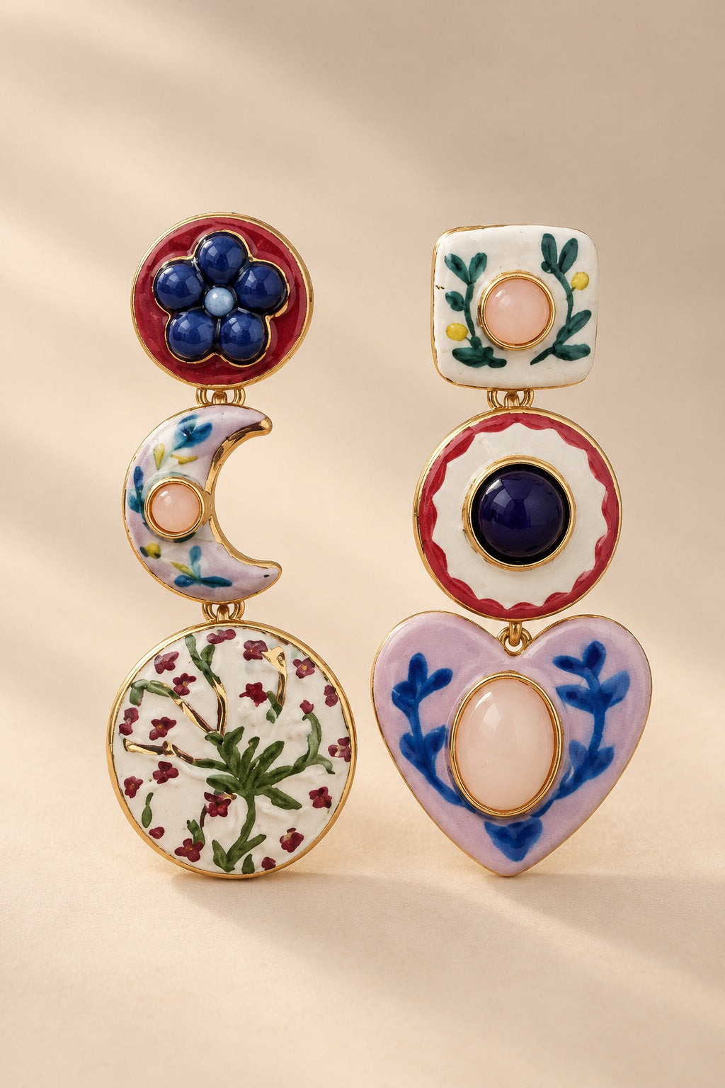 Mismatch Muse Enamel Drop Earrings pair