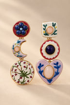 Mismatch Muse Enamel Drop Earrings pair