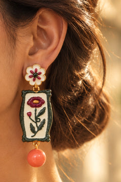 Frame Me Floral Drop Earrings