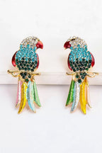 Polly Party Parrot Drop Earrings pair side by side