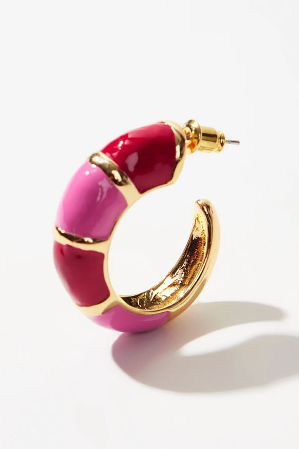 Berry Blush Chunky Hoop Earrings close-up
