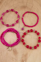 Pink Paradise Stretchable Bracelet Stack – strands laid flat