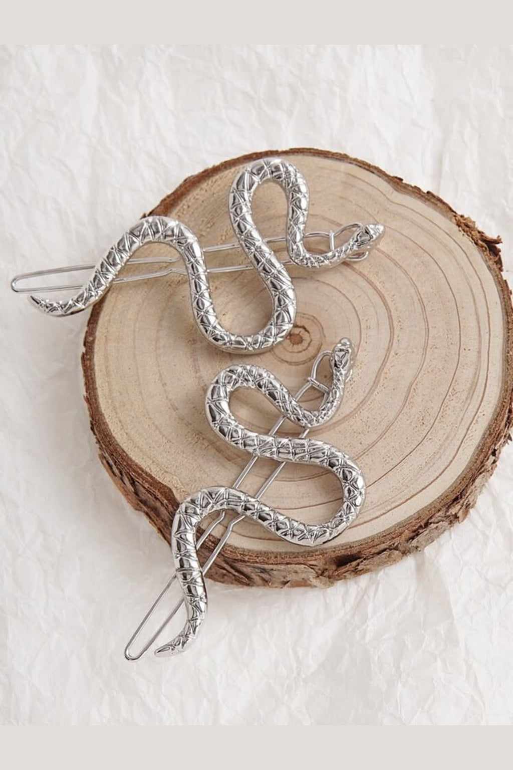 Slither Snake Pin Set of 2 – textured metal close-up