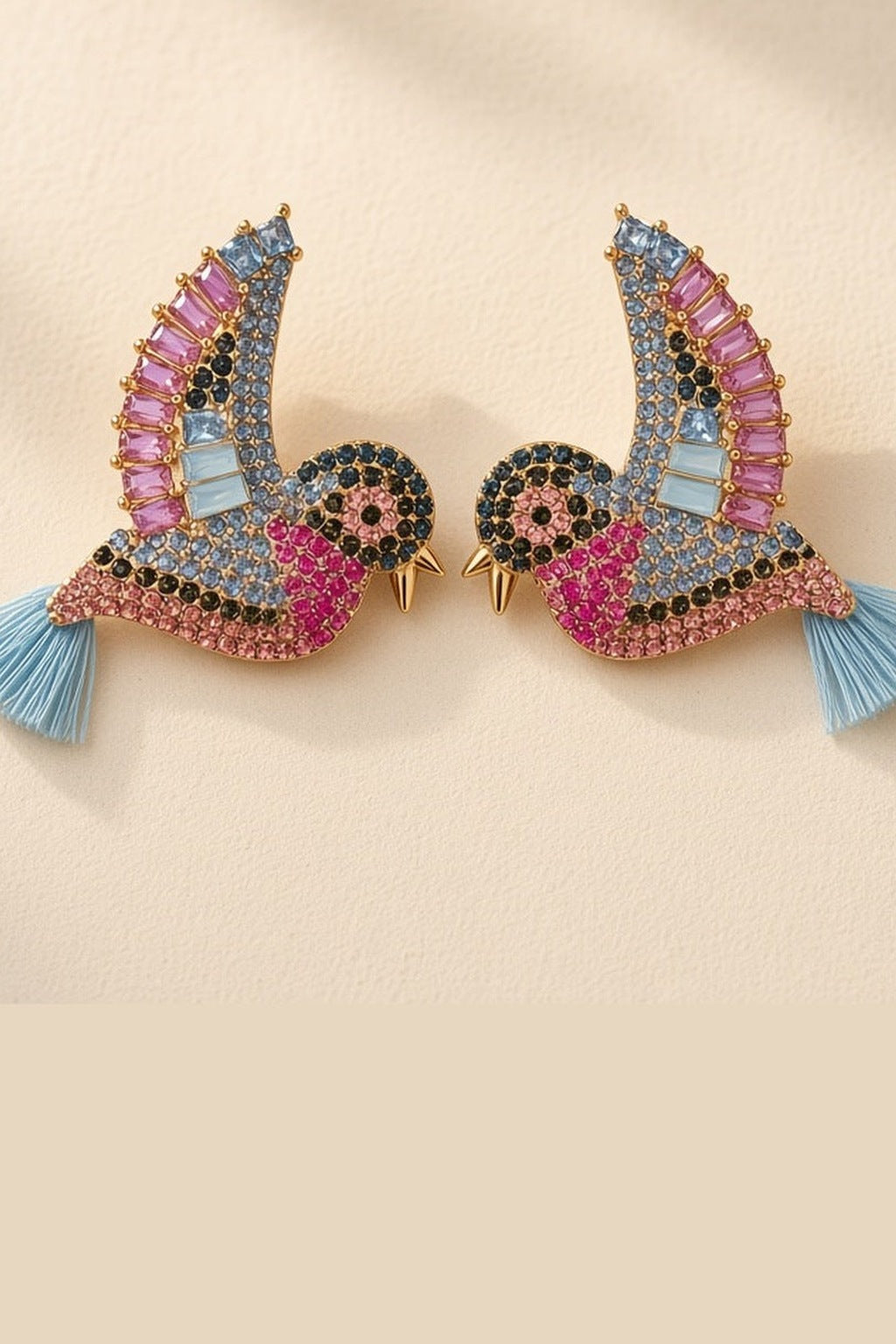 Sparkle Swallow Stud Earrings – pair close-up