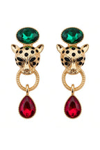 Wild Leopard Drop Earrings – pair on white