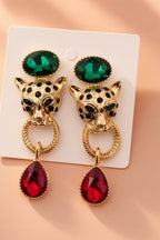 Wild Leopard Drop Earrings – on card