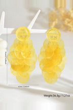 Yellow Shell Cascade Earrings size chart – 10.4 cm x 6.2 cm, 34.3 g